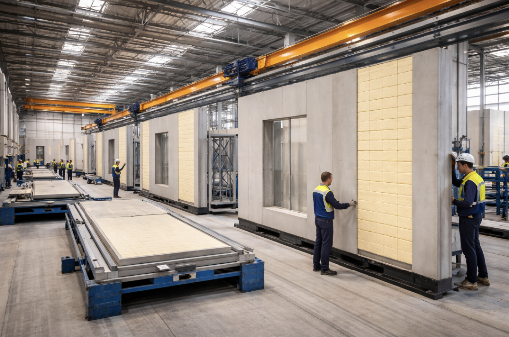 Proceso modular con eficiencia energetica en construcción